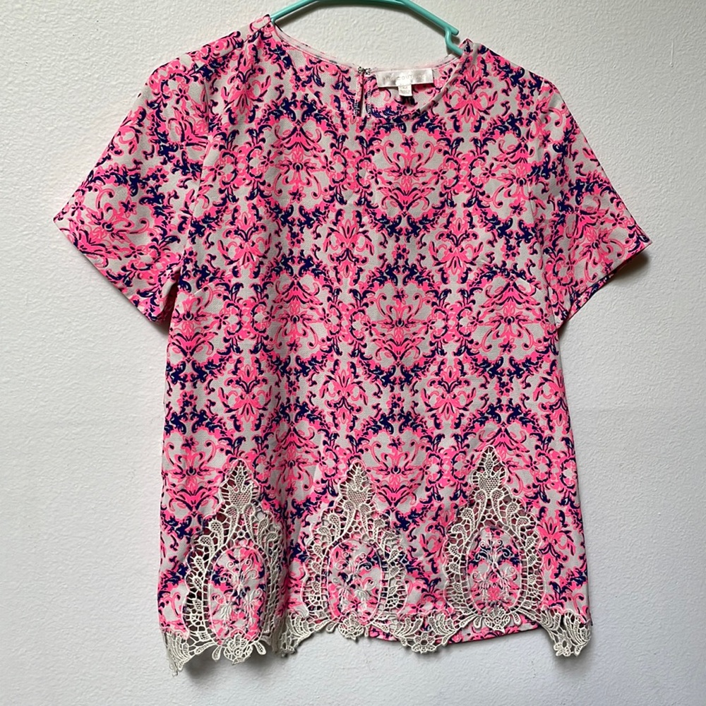 Miss me patterned lace top